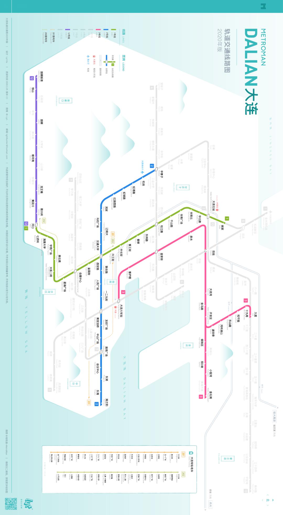 地铁通 | 大连轨道交通线路图2020年版