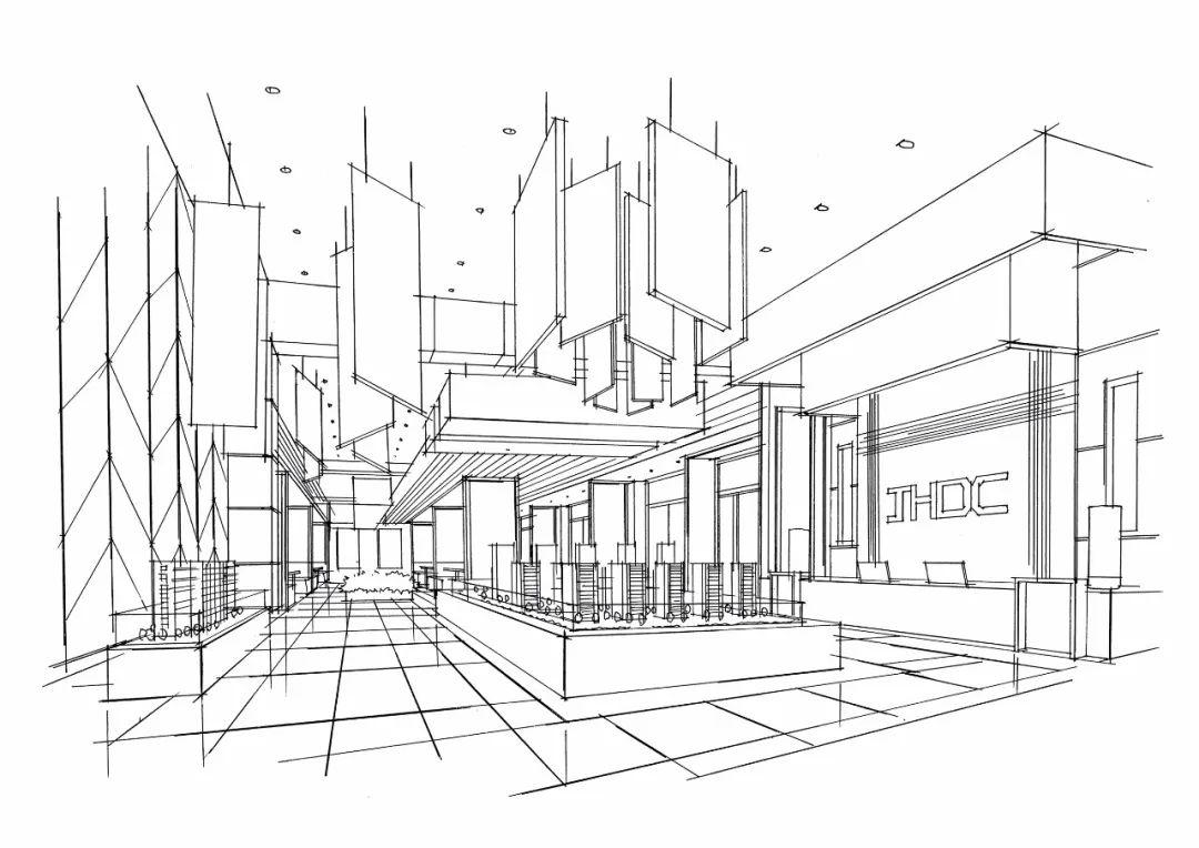 100张室内空间线稿手绘高清电子稿!