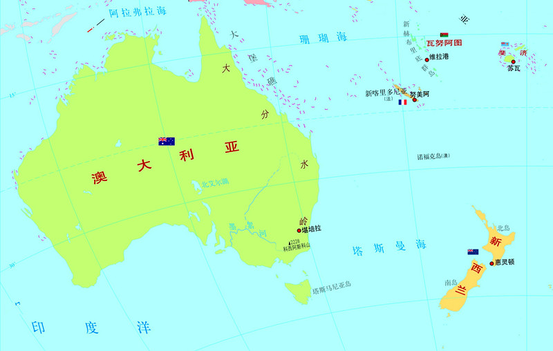 原创地图看世界;新西兰一个以农牧业为主的发达国家
