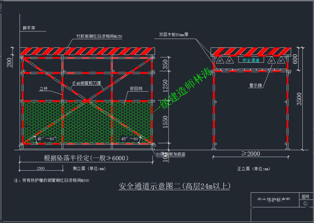 工地全套安全文明cad标准施工图丨基坑防护,安全通道防护,临边洞口