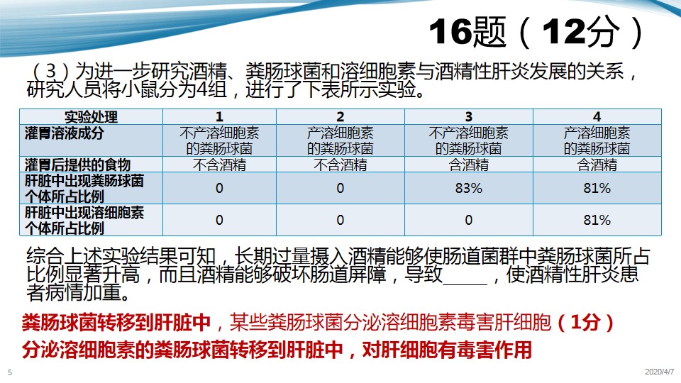 「生物」最新！2020届北京西城高三生物一模内部评分标准分析