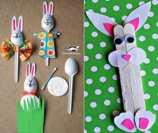 勺子,雪糕棍,一次性筷子等,能帮你做一个瘦瘦的兔子书签,手拿饰品.