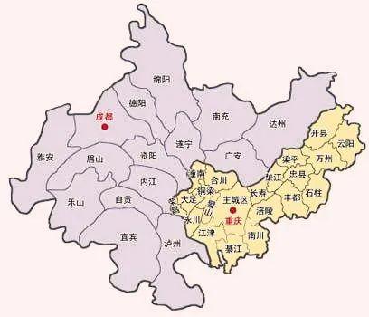 但两江新区再往北即是四川省广安市,如今,重庆调转发展方向,西进