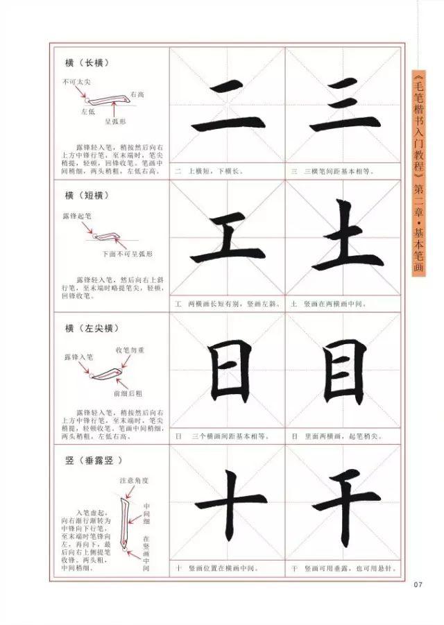 毛笔书法入门楷书字帖教程