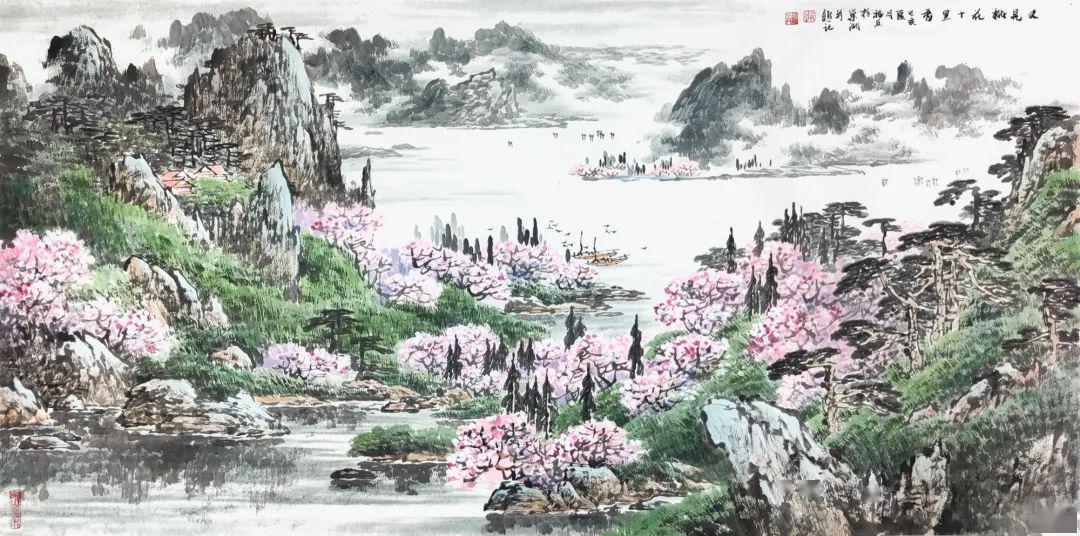 art appreciation  张福兵《又见桃花十里香》山水 张福兵,实力派