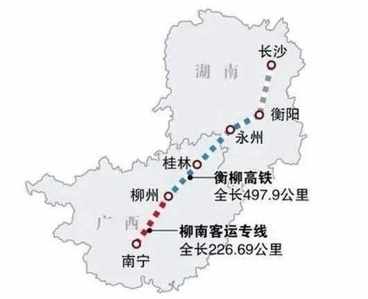 南宁新建高铁连接衡阳 南宁桂林至衡阳高铁,线路设计时速为350公里