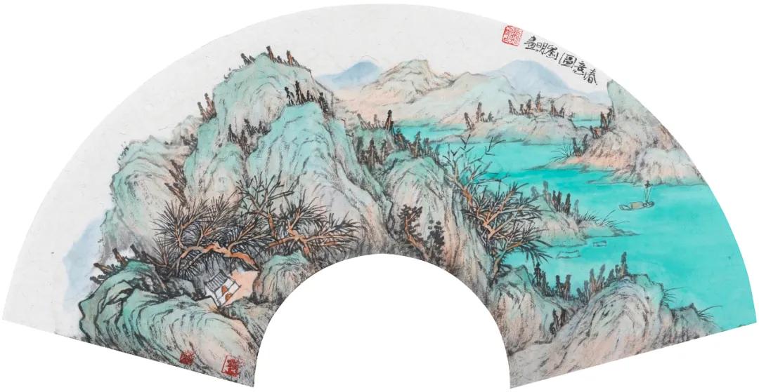刘明博士春景山水画欣赏:临春风,思浩荡