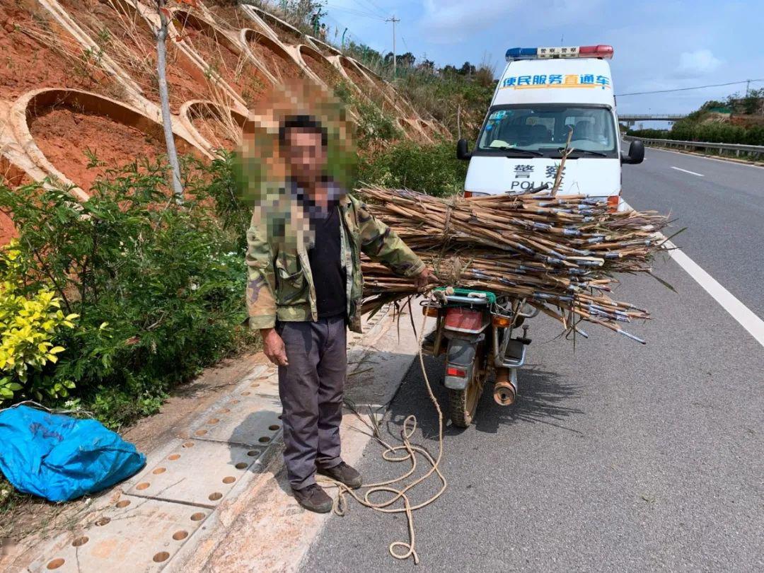 高速公路上逆向 无证 捆绑柴火驾驶,这位朋友你胆子有点大啊