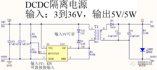 dcdc隔离电源隔离usb隔离can隔离485原理图pcb图等参考设计开源分享