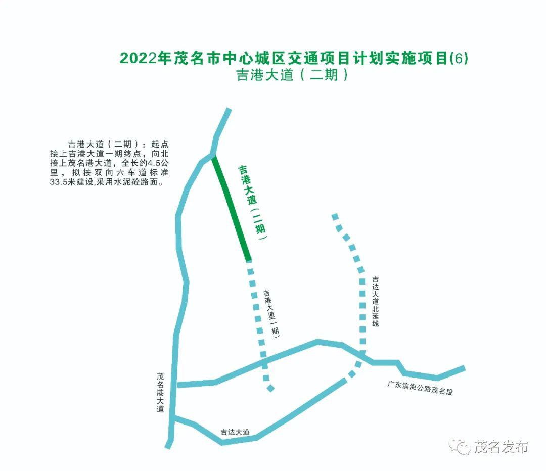 吉港大道 (一期) 港前大道 2022年实施项目 (8个) 油城路与茂名大道