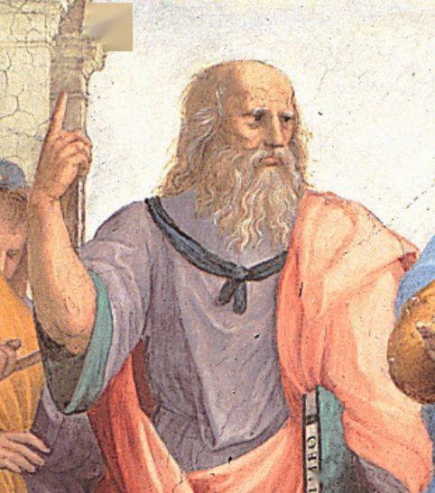 《雅典学院》中的柏拉图,脸的原型为达·芬奇.