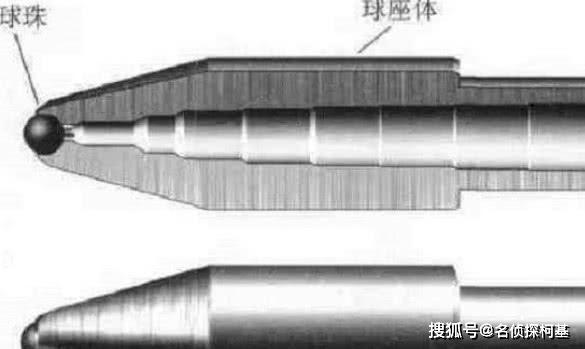 圆珠笔头是由笔尖儿上那个很小的 球珠和球座体这两部分所组成的(直径
