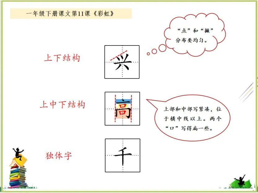 跟着课文写好字:统编一下第十一课《彩虹》