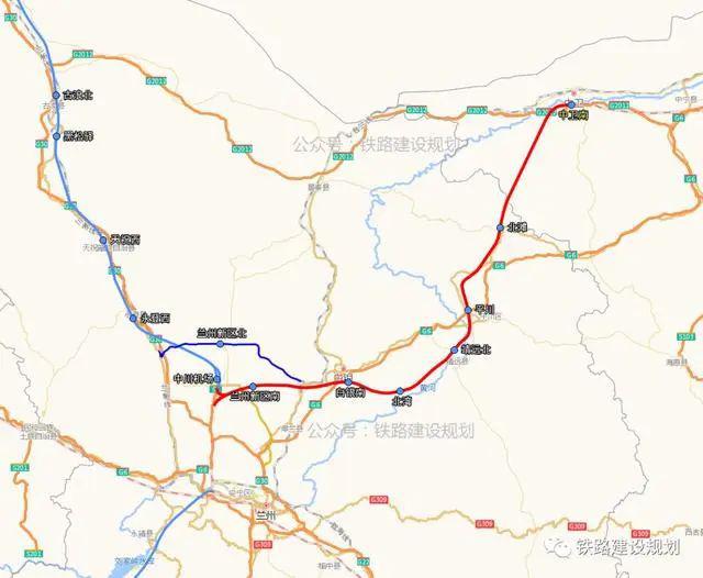 (资料来源:铁路建设规划局) 中兰客专路网整体走向示意图▼