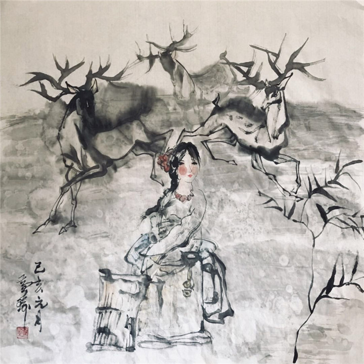 画家黄瑜水墨人物画作品选集_历史