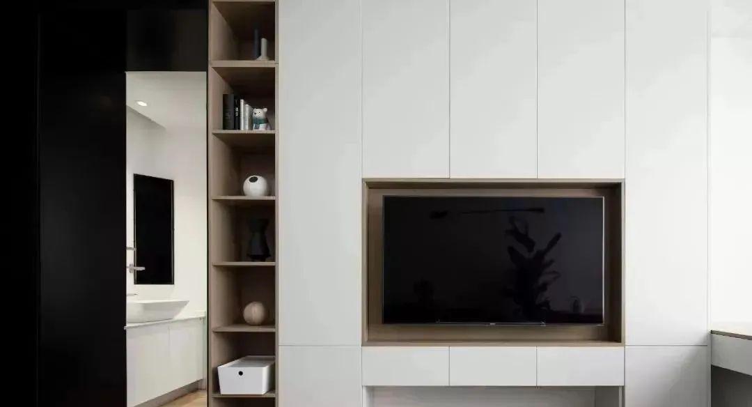 电视墙收纳柜设计,整洁还好看,收纳空间真不少