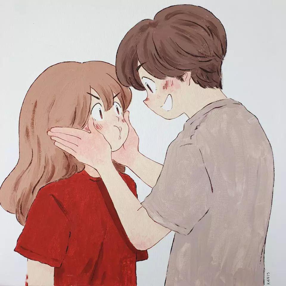 插画师笔下的情侣日常,连空气都是甜的!