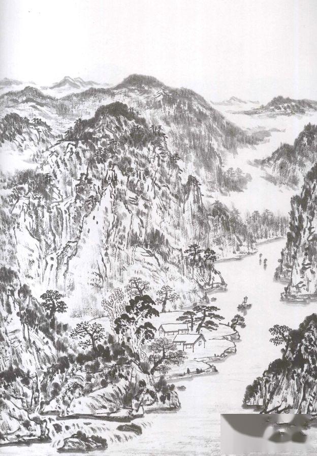 江南山水画线描画谱欣赏