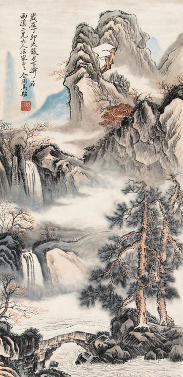 欣赏清未民初著名美术家马骀的工笔山水画