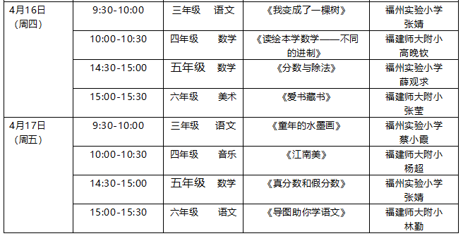 「福建师大」第八周福建省小学《空中课堂》和《空中课堂·备战高考》课表请查收！