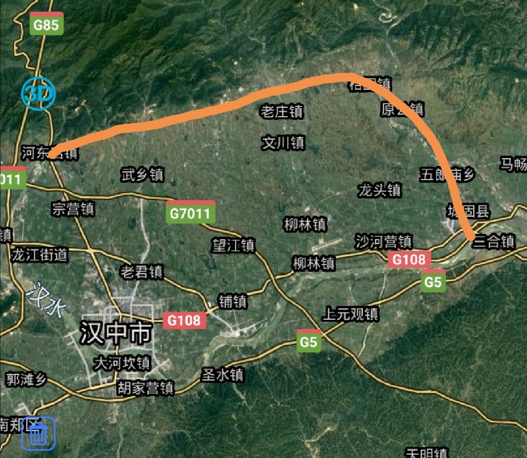 汉中平原上,汉水江两岸公路网络密集,但是平原北部靠山区域,都是高