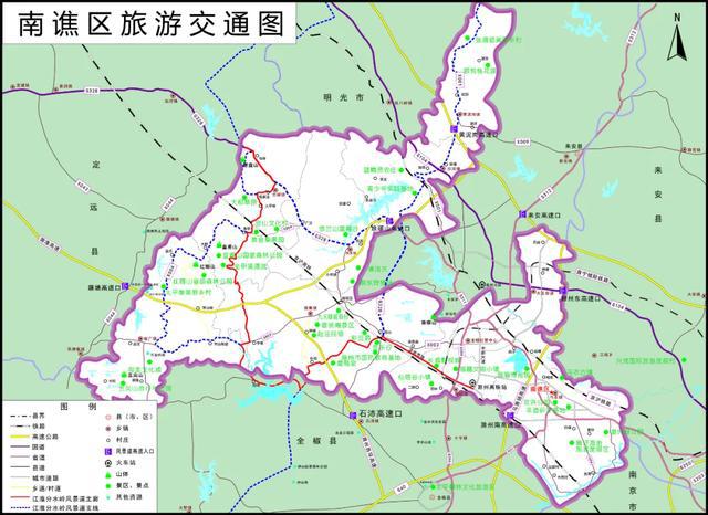 《南谯区旅游交通图》近日正式问世,填补了滁州市南谯区旅游交通地图