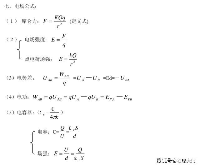 [公式]同学们记下来吧！大师一百——物理大师：高考物理常用公式总结