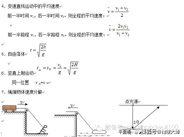 [公式]同学们记下来吧！大师一百——物理大师：高考物理常用公式总结