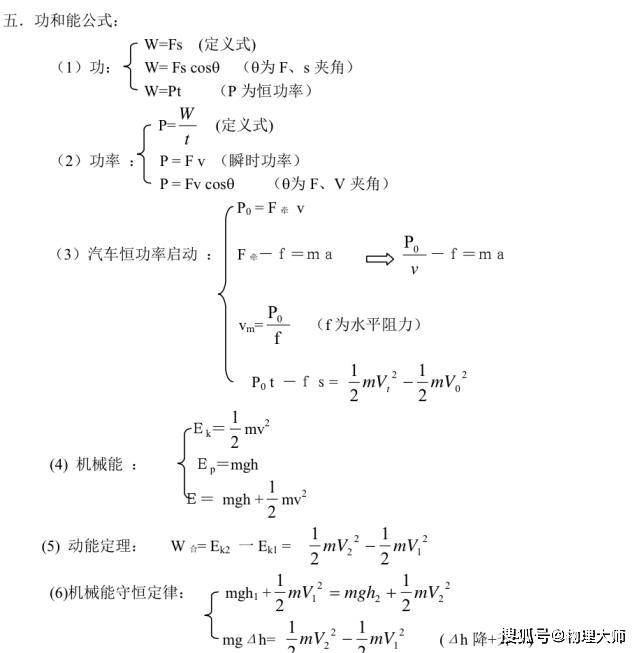 [公式]同学们记下来吧！大师一百——物理大师：高考物理常用公式总结