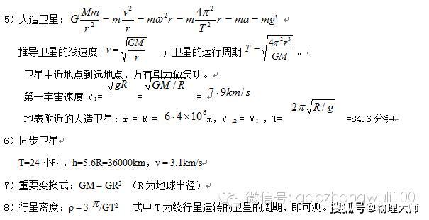 [公式]同学们记下来吧！大师一百——物理大师：高考物理常用公式总结