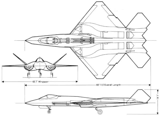 yf-23战斗机是美国诺斯诺普和麦道联合设计,竞标先进战术战斗机(atf)