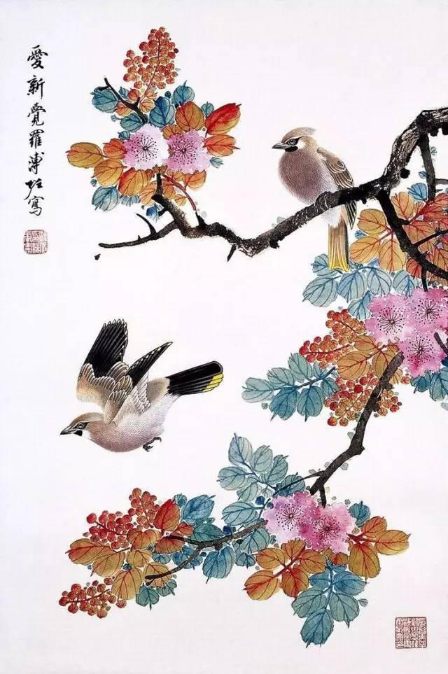 爱新觉罗·溥佐花鸟画欣赏