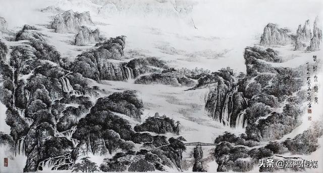 中国独有的三彩山水画体系创立者——周光辉 _焦墨