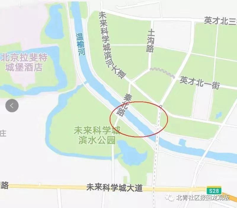 未来科学城滨水公园北部的温榆河河段