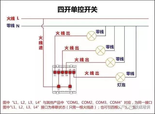 一开五孔单控插座接线图