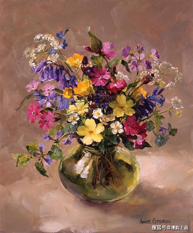 英国画家anne cotterill油画花卉作品欣赏