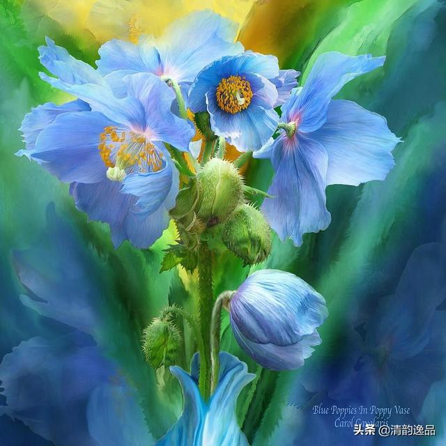 油画静物花卉,能画出如此气势,也是难得