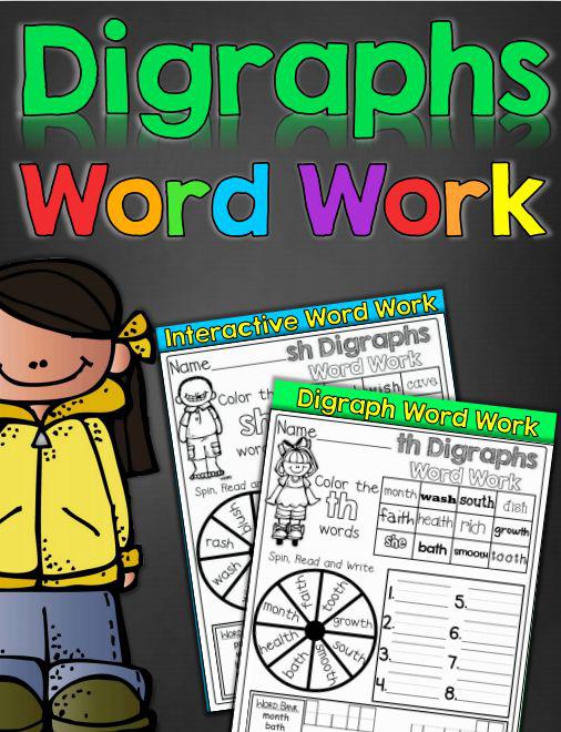 5. digraphs word work