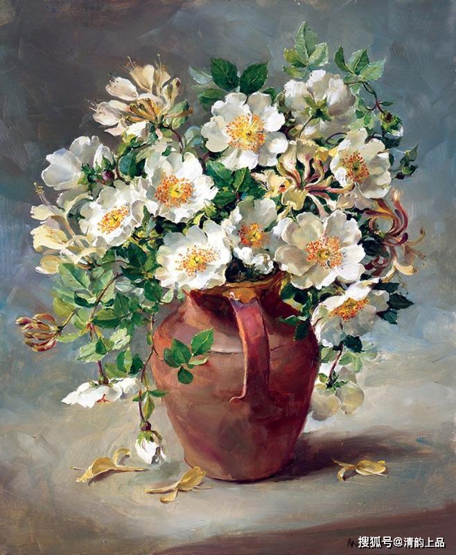 英国画家anne cotterill油画花卉作品欣赏