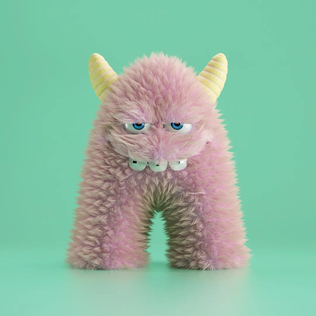 秘鲁JoséArias的可爱3D毛绒小怪兽_字母
