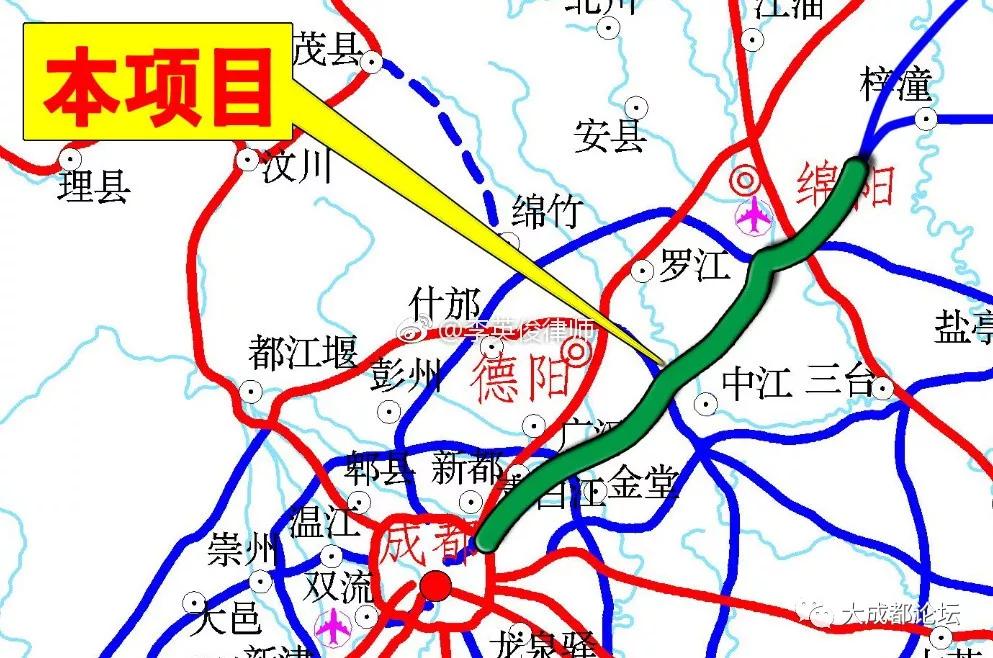 成绵高速扩容工程详细路线及互通立交设置情况成绵高速第二复线