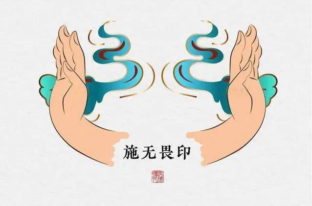 说法印佛教造像中常以手势的不同代表佛像的不同身份,也