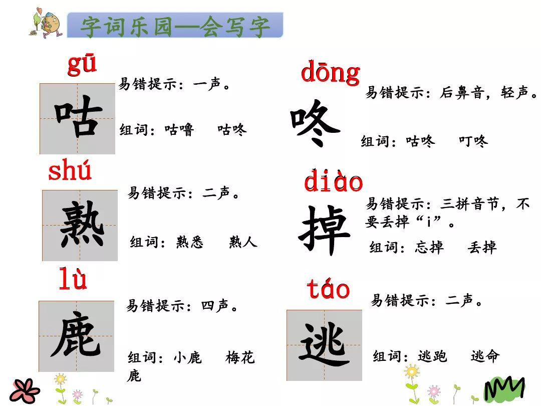 送统编版语文一年级下册语文八单元20课咕咚图文解读教学视频