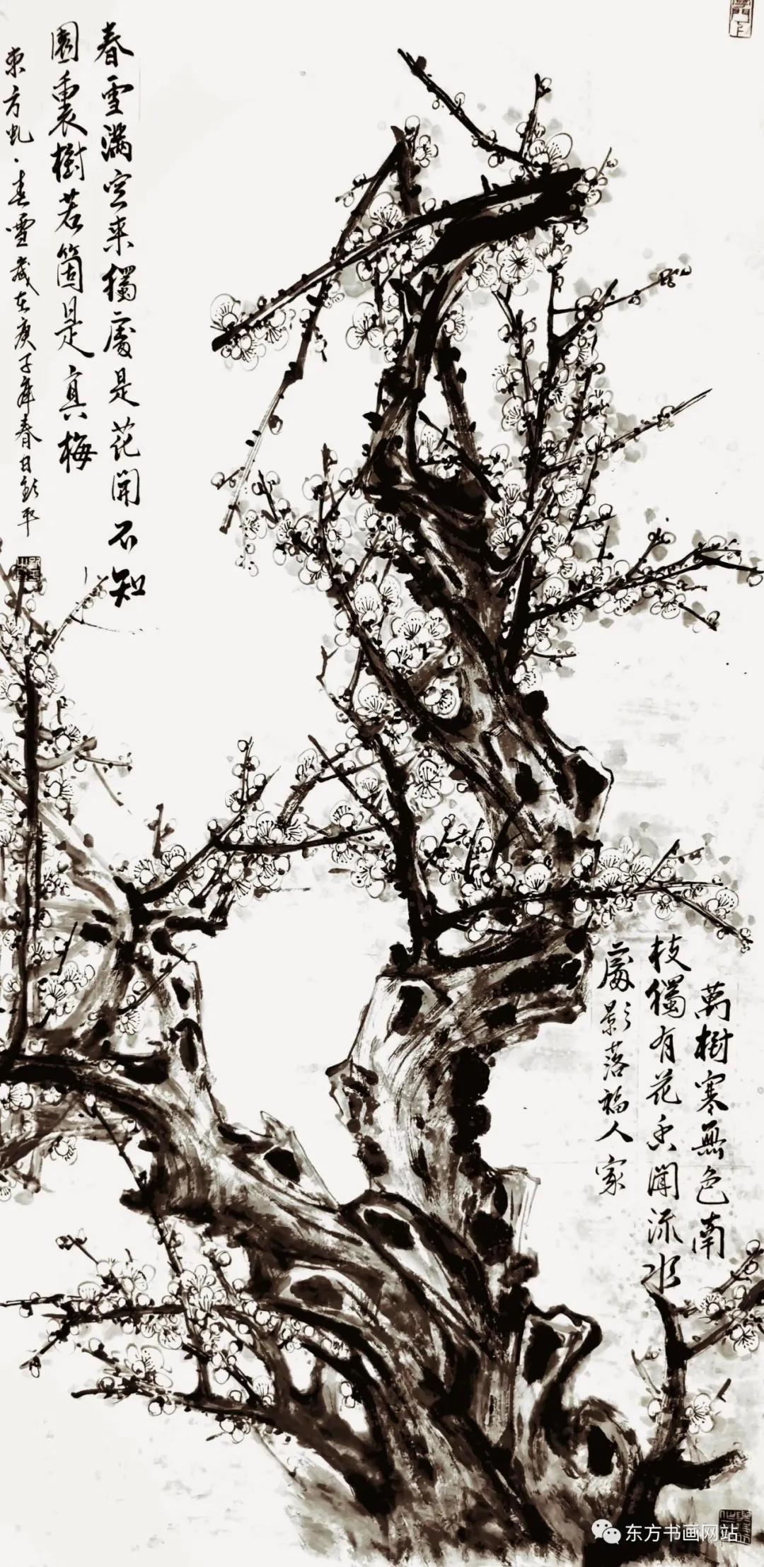 唐·东方虬《春雪》诗意图 于钦平/作