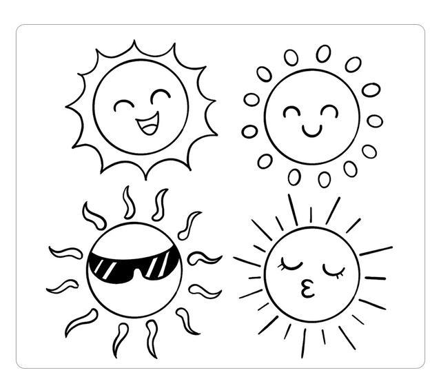 简单可爱的小太阳简笔画,启发孩子想象力,你能画出更多太阳吗?