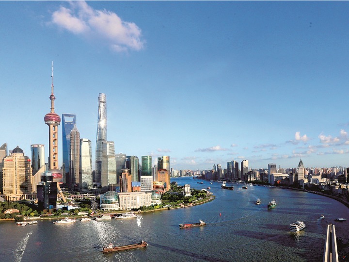 上海浦东陆家嘴引人入胜的天际线.(浦东新区供图)