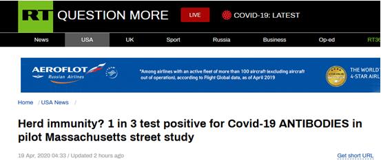 外媒：美國麻省4萬人小城街頭隨機檢測200人，三分之一有新冠病毒抗體 國際 第1張
