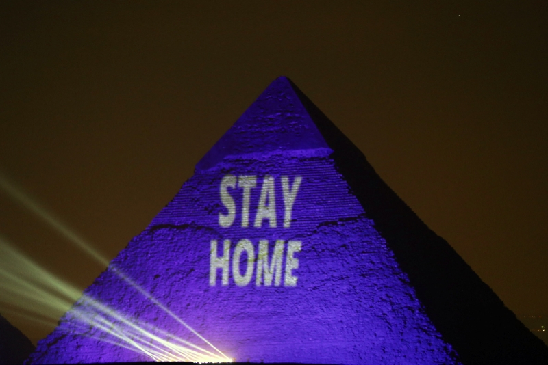 非洲新冠肺炎確診病例累計超2萬例，金字塔亮燈提醒遊客待在家裡 國際 第1張