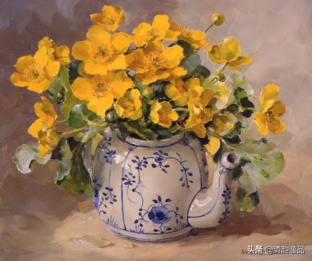 英国画家anne cotterill油画花卉作品欣赏下
