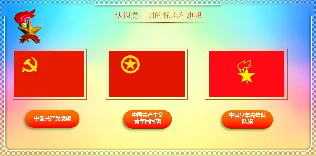 团旗和队旗上都有一颗五角星,这颗五角星代表着  中国共产党.